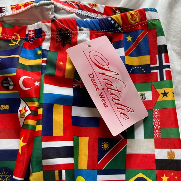 NWT: Natalie Dancewear world flag leggings - Picture 3 of 7